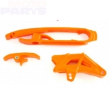 Chain guide/slider kit SXF250-450 16-22, TC/FC125-450 16-22, orange (guide+guard+sliding piece)