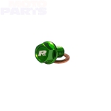 Megnetic drain bolt RFX/ZETA, green, M10x15x1.5mm (KX(F)65-450)