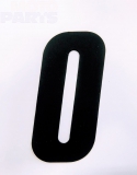 Number sticker No.0, MX2-Style, black, height 17cm