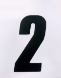 Наклейка номерная №2, MX2-Style, чёрная, высота 14см