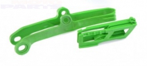 Ķēdes vadīklu komplekts KXF250/450 09-15, zaļš (slīdnis + vadīkla)