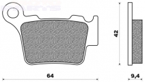 Brake pads BRAKING CM44, rear - SX/F125-450 04-24, TC/TE/FC/FE125-450 14-24