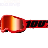 Youth goggles 100% Strata2, red, with red mirror lens