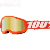 Youth goggles 100% Strata2 Youth, orange, with gold mirror lens