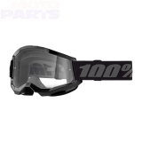 Goggles 100% Strata2, black, with clear lens