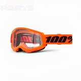 Goggles 100% Strata2, neon orange, with clear lens