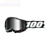 Youth goggles 100% Accuri2 Youth, black, with silver mirror lens