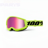 Goggles 100% Strata2, neon yellow, with pink mirror lens