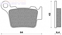 Braking pads NEWFREN BD1, rear - SX(F)/EXC125-525 04-24, TC/TE/FC/FE 14-24