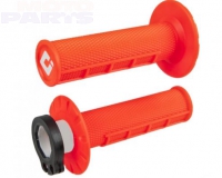 Grips Lock-On, ODI Half-Waffle V2, neon orange (with throttle cams for 2/4 stroke motorcycles)