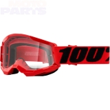 Детские защитные очки 100% Strata2, красные, с прозрачной линзой