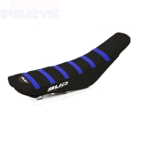 Seat cover BUD Full Traction, black/black with blue greooves, YZF250 14-23, YZ450 14-22