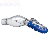 Exhaust protector 4-T (40cm) POLISPORT Armadillo, stainless steel/silicone, blue