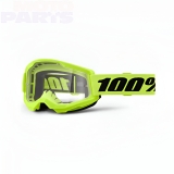 Goggles 100% Strata2, neon yellow, with clear lens