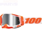 Aizsargbrilles 100% Racecraft2, oranžas, ar sudraba spoguļlēcu